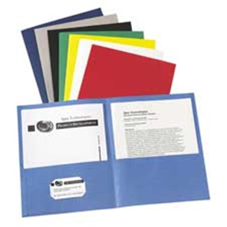 THE WORKSTATION Consumer Products Two Pocket folder- 8-.50in.x11in.- W-O Fasteners- Dark Blue TH18460